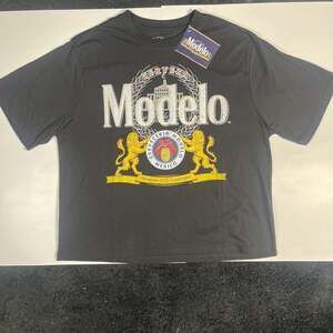 Modelo Beer Graphic T-Shirt Black Box Fit, Size Large - NEW